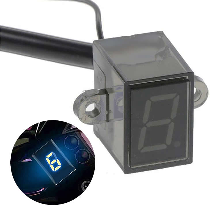 バイク用ギアインジケーター 6速用 汎用 LEDディスプレイ 防水