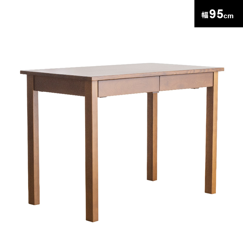 MINT デスク タモ天然木無垢 北欧 引出し付 幅95 省スペース 大人用