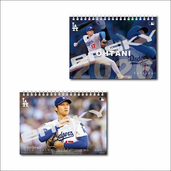 2026年 MLB公式 ドジャース 大谷翔平選手 カレンダー 壁掛け/卓上