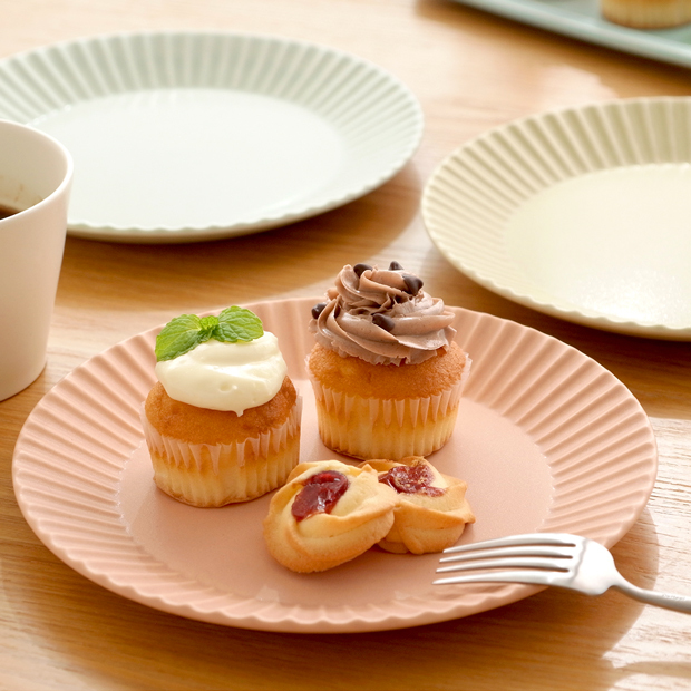 SAKUZAN ストライプ Stripe 丸皿 M 18.7cm プレート 作山窯 美濃焼