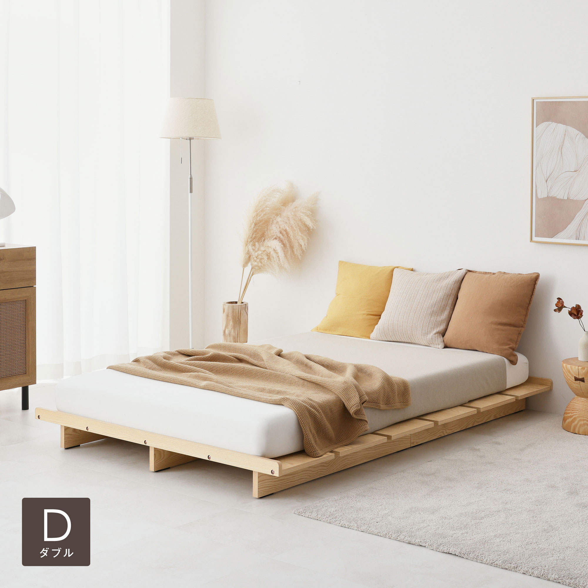 VENTOTA 【ダブル】ベッド ベッドフレーム すのこベッド ヘッドボード