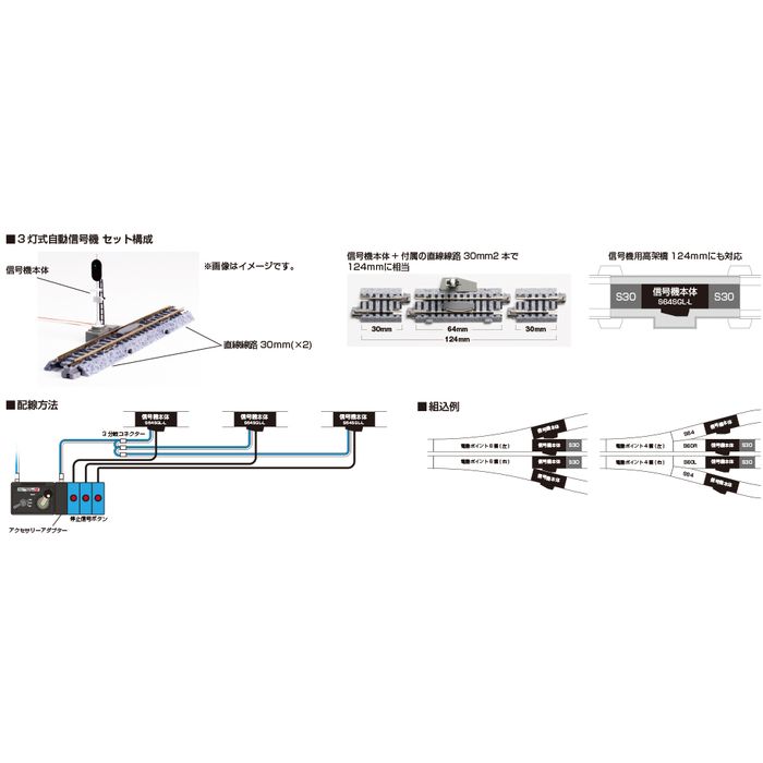 Nゲージ 3灯式自動信号機SX 64mm（補助線路付） 鉄道模型 KATO 20-606