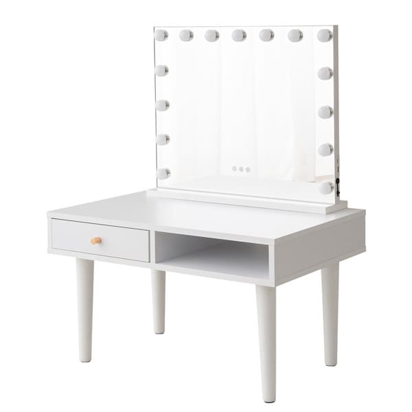 EMOOR（エムール） LEDライト付き ドレッサー セット 鏡台 幅70 ロー