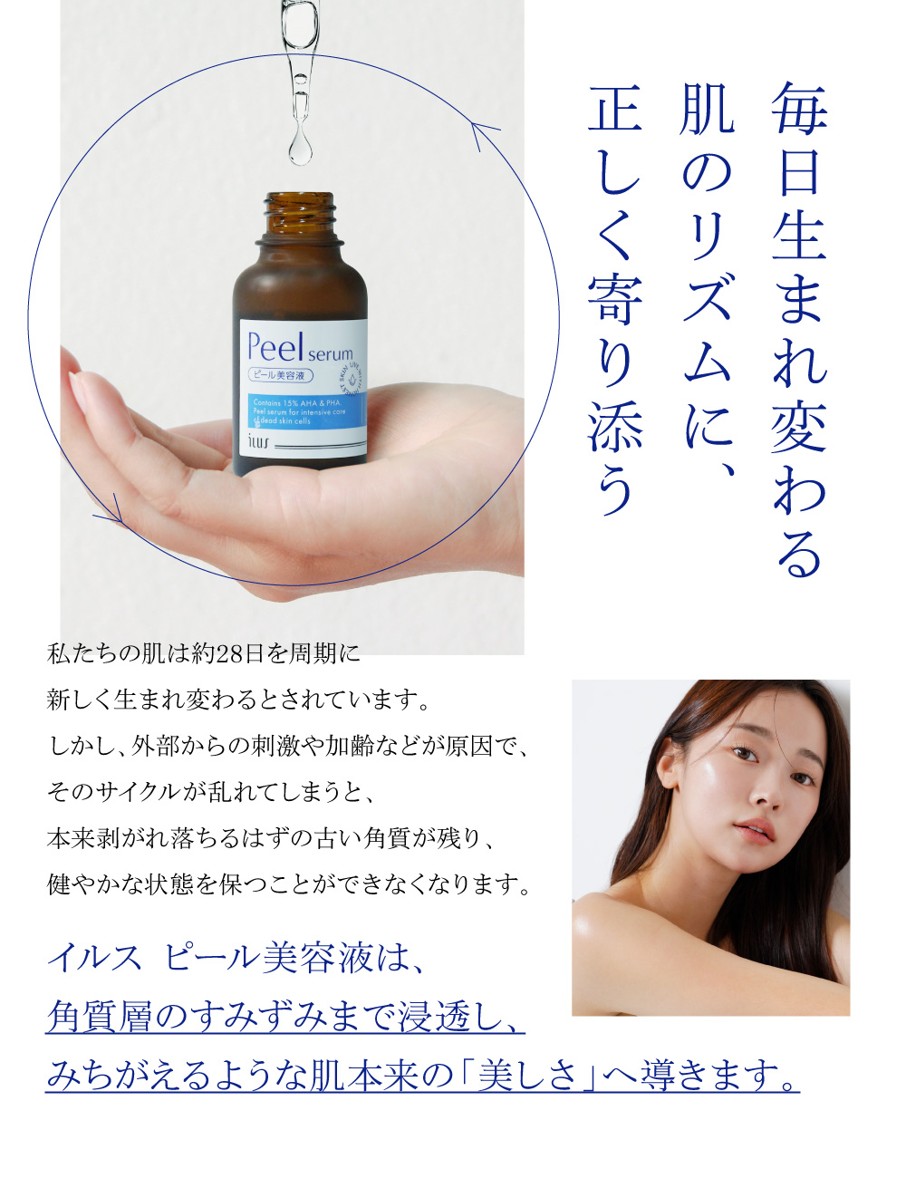 ILUS 美容液 スキン ピール 美容液 マンデル酸 AHA ラクトビオン酸 PHA