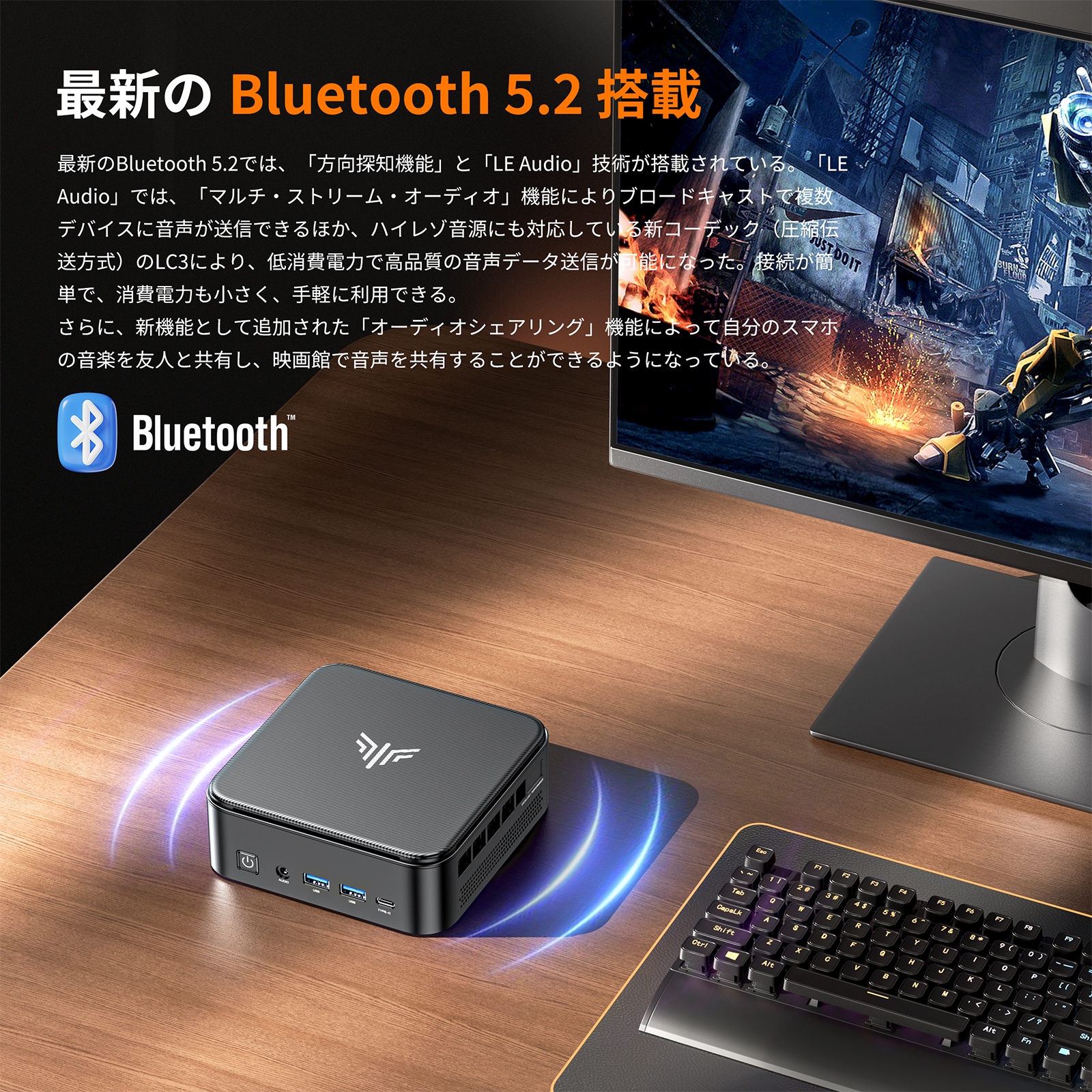 Nipogi ゲーミング AMD Ryzen7 7730U ミニpc 4.5GHz 32GB DDR4 512GB