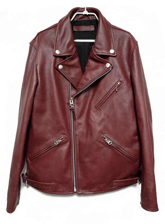 ライダースジャケット メンズ 本革 レザー レッド 赤 モード系 送料