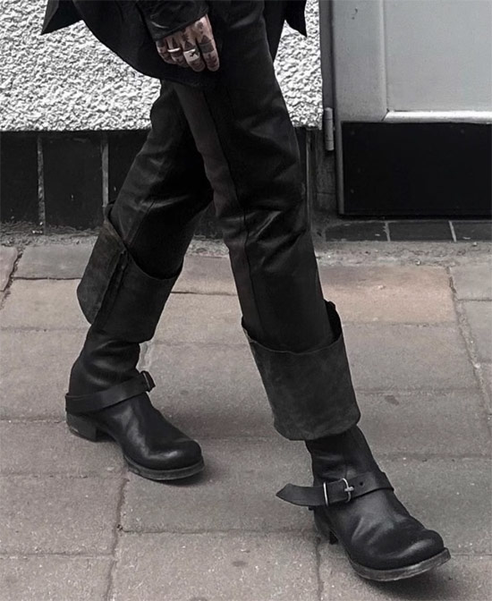 V系 ブーツ メンズ 本革 エンジニアブーツ モード系 レザーブーツ 大人