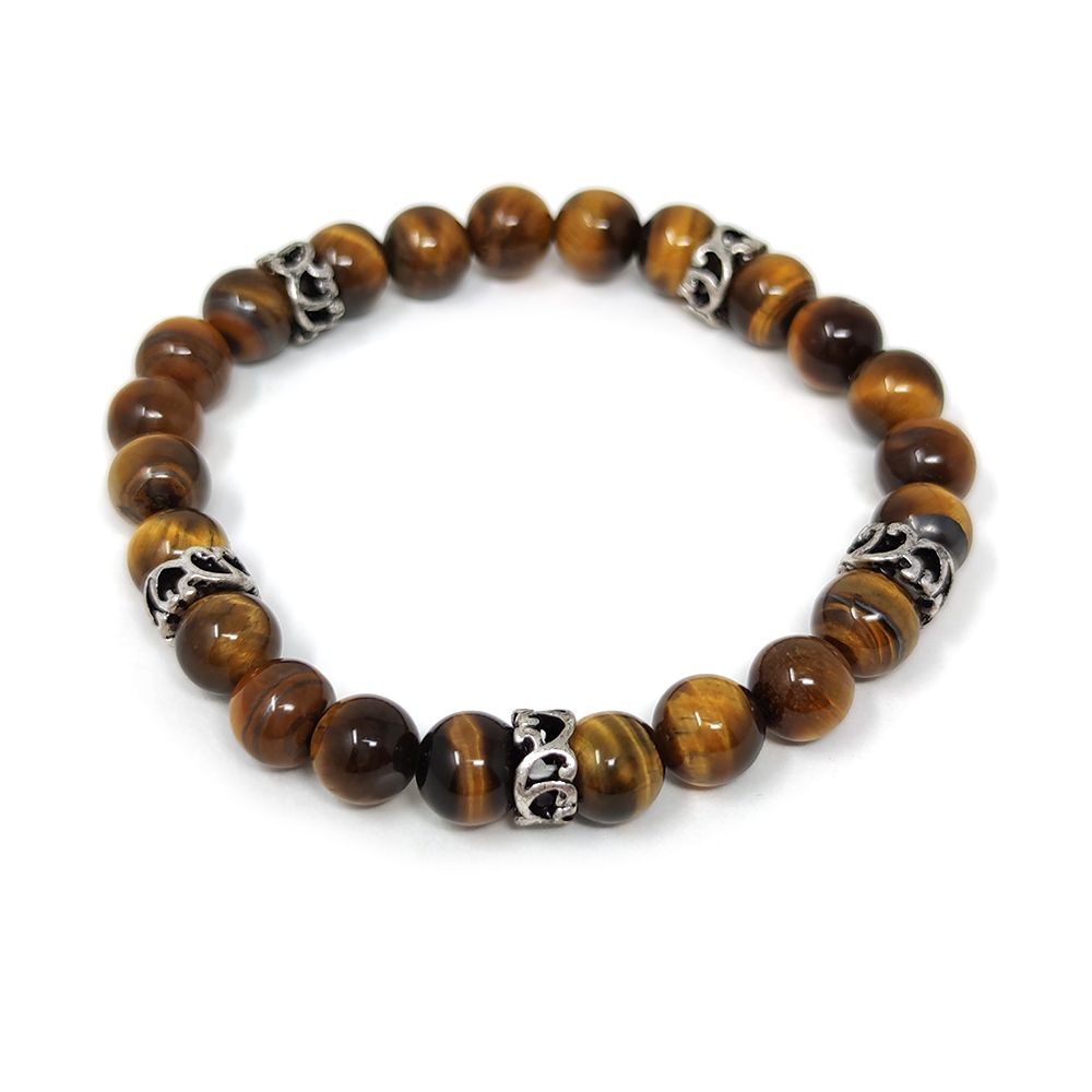 メンズ ブレスレット 開運 天然石 8mm ビーズ 数珠ブレス スクロール