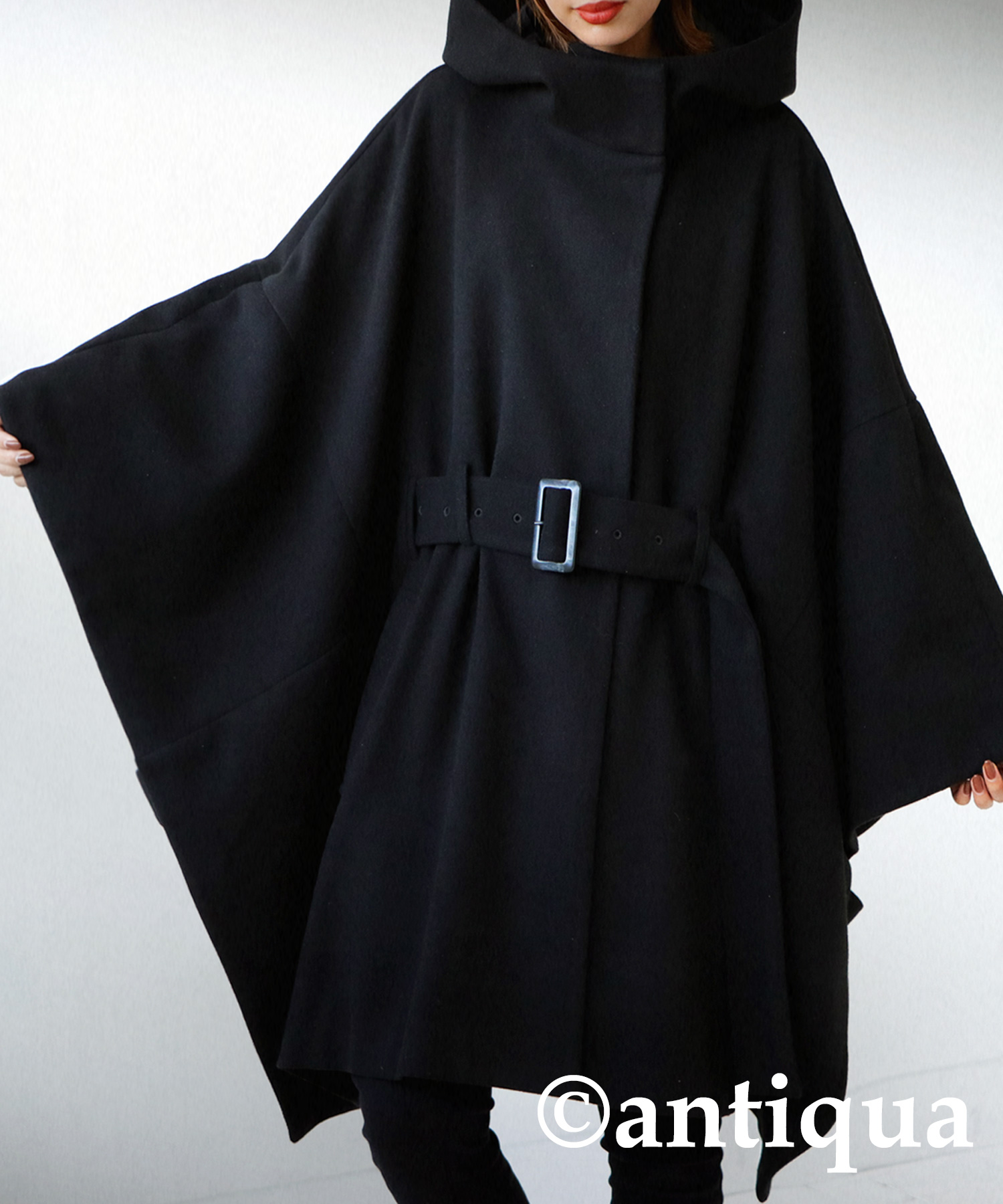 antiqua（アンティカ） フード付き ポンチョコート ポンチョ
