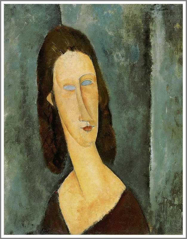 送料無料】絵画：アメデオ・モディリアーニ「青い眼の肖像（ジャンヌ