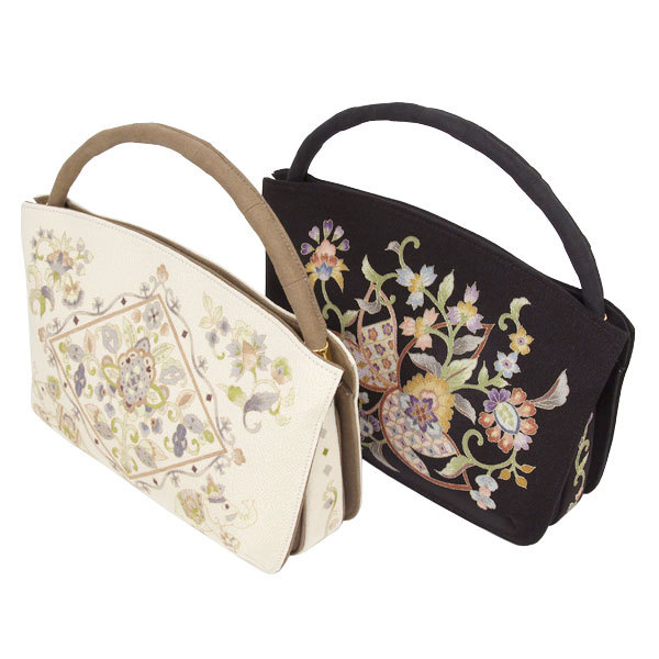 バッグ 和装 皇室ご愛用 京老舗岡重謹製 OKAJIMA シルクハンドバッグ