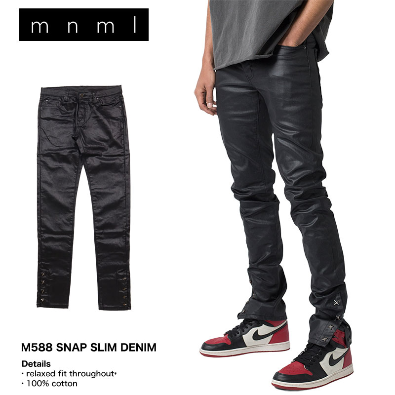 mnml（ミニマル） 爆買 デニムパンツ スキニー スリム 裾ジップ Gパン
