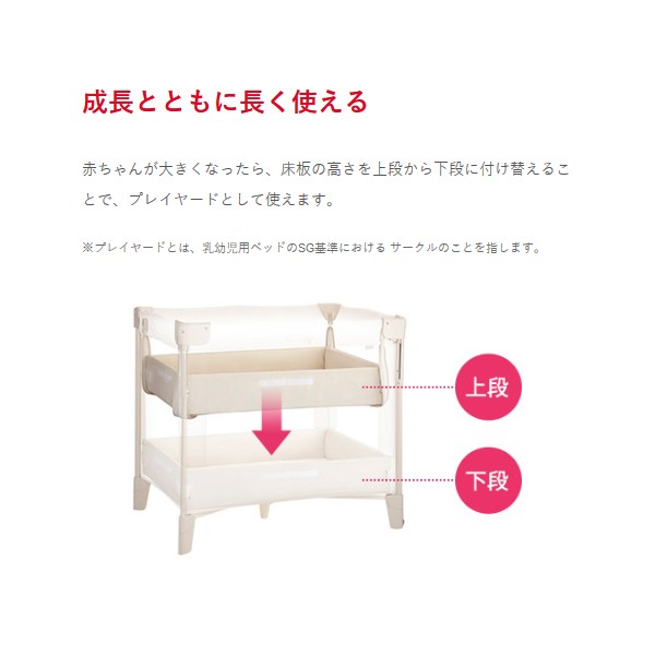 アップリカ（Aprica） ベビーベッド ミニ 折りたたみ ガード 持ち運び