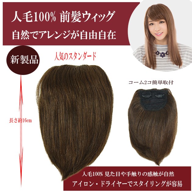 前髪ウィッグ 希少な人毛100％ fu090 : ウィッグ・エクステ専門店