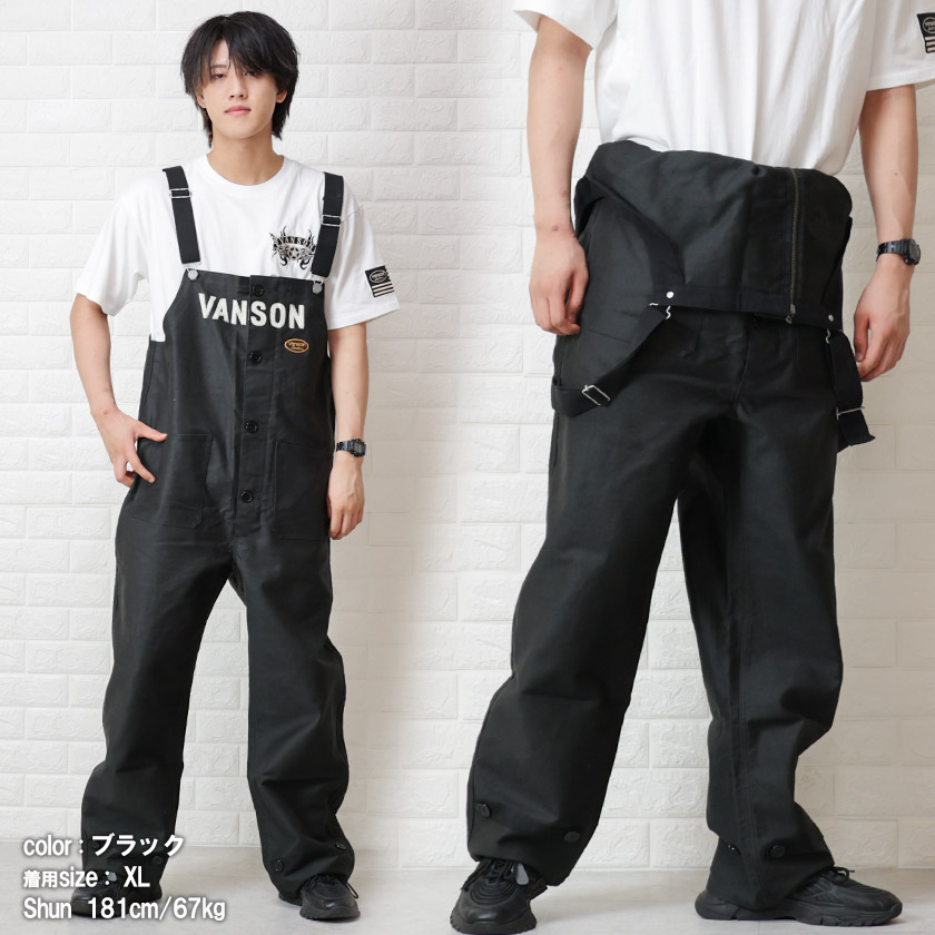 VANSON（バンソン） オーバーオール 刺繍 メンズ サロペット オシャレ
