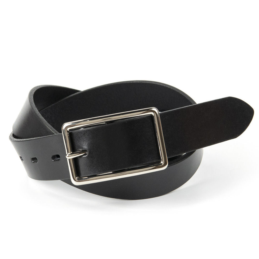 Nje スクエアバックルベーシックベルト シルバーバックル メンズ