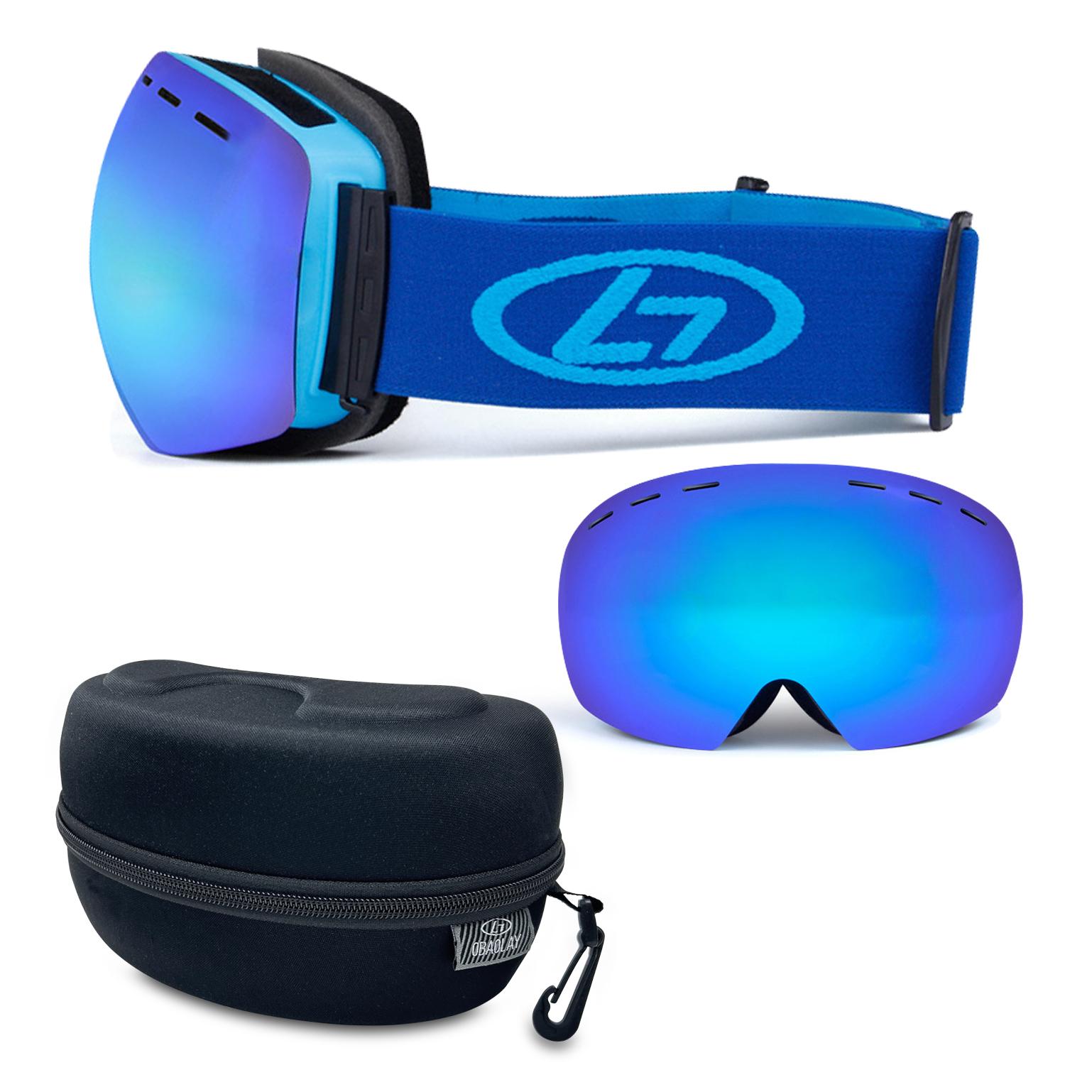 スキーゴーグル スノーゴーグル スノーボードゴーグル ブルー UVカット