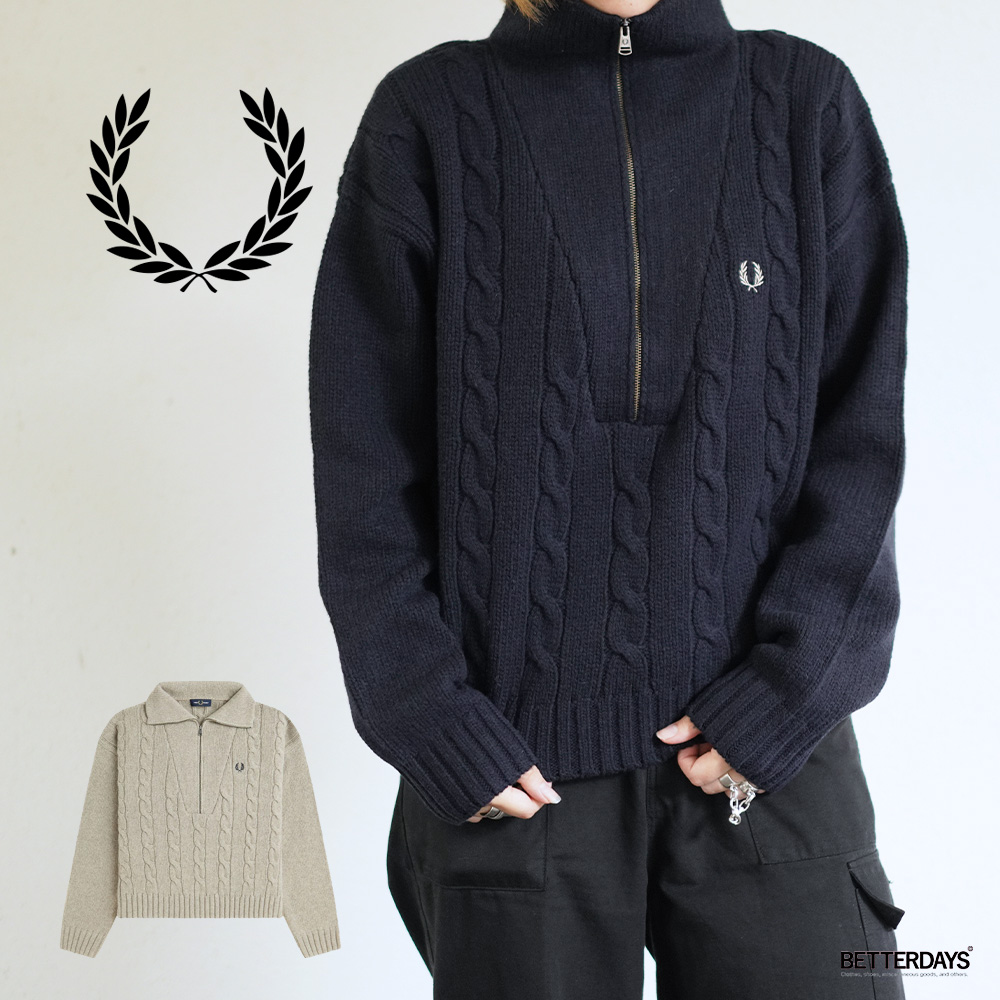 FRED PERRY（フレッドペリー） ハーフジップ ニット レディース