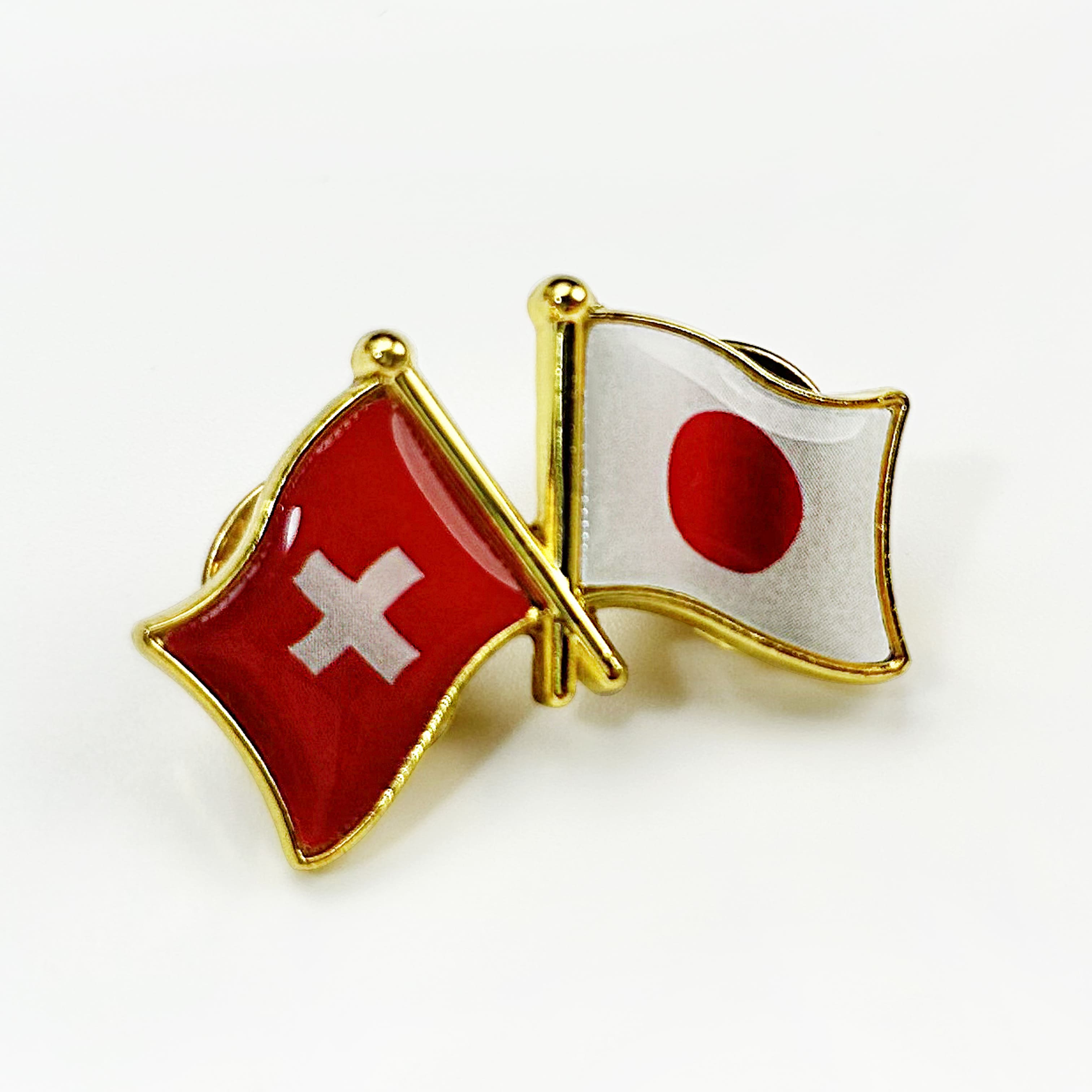 国旗ピンバッジ 日本と41カ国組み合わせ 友好バッジ ダブル国旗 : From