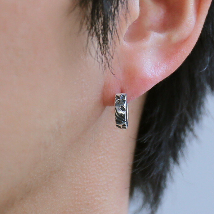 Binich（ビニッチ） シルバー925 和柄 桜フープピアス メンズ