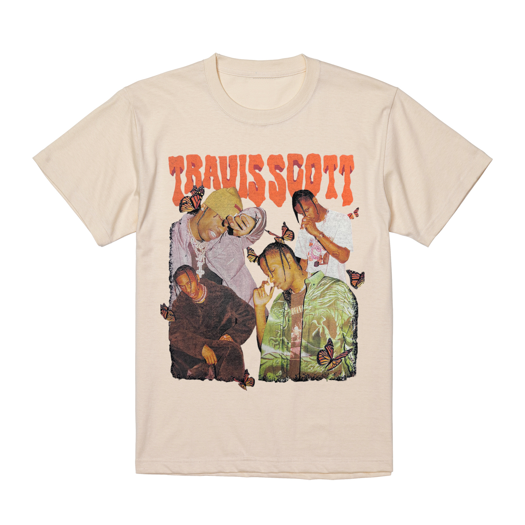 トラヴィススコット Travis Scott ラップ Tシャツ 半袖 白 黒 90年代