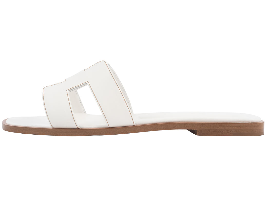 HERMES（エルメス） サンダル オラン 靴 H021056Z ボックスカーフ 白