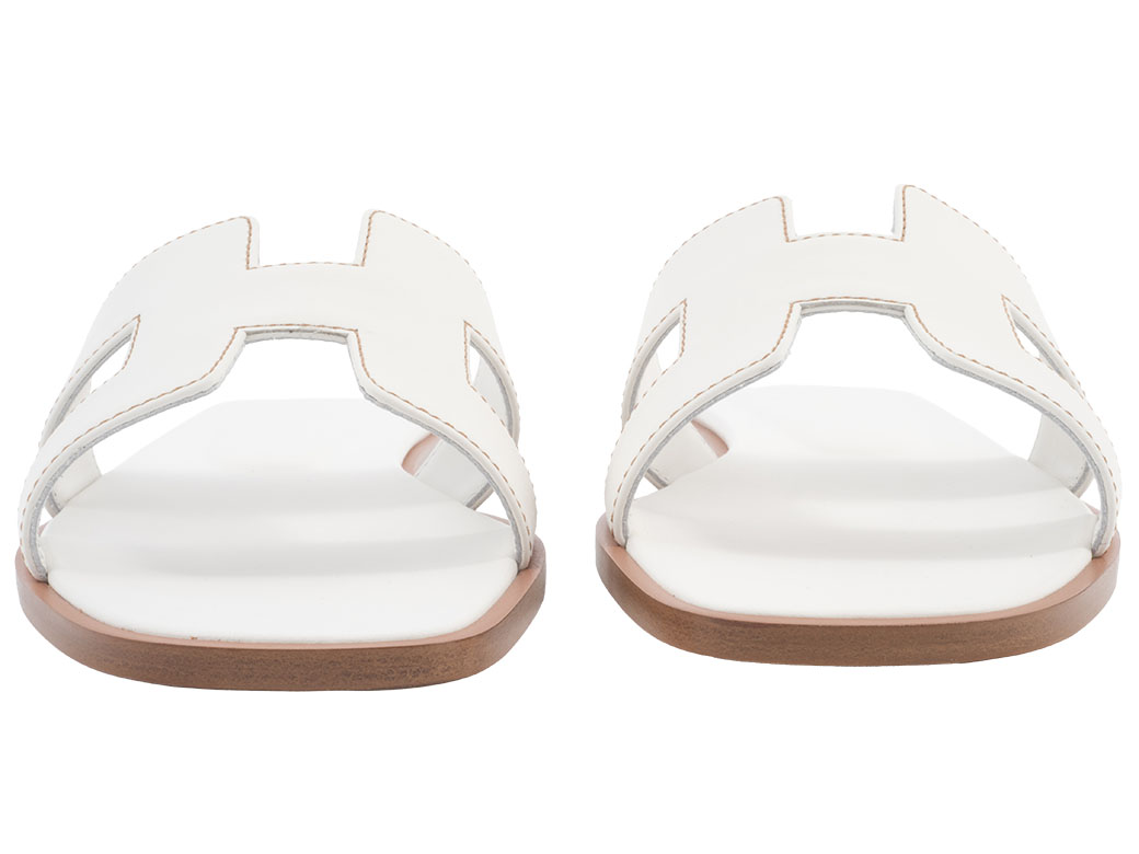 HERMES（エルメス） サンダル オラン 靴 H021056Z ボックスカーフ 白