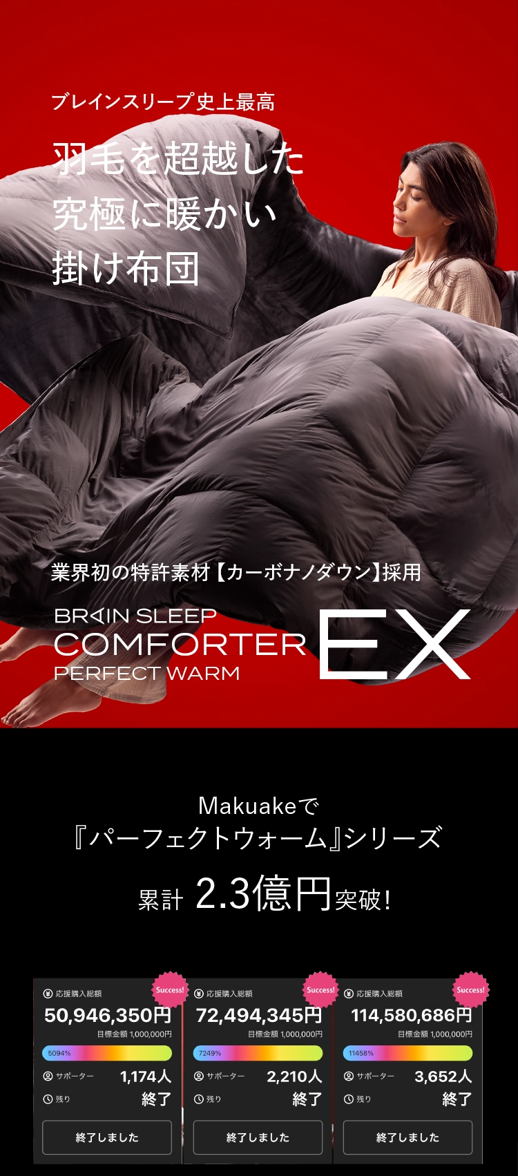 ブレインスリープ 冬用掛け布団 コンフォーター パーフェクト ウォーム