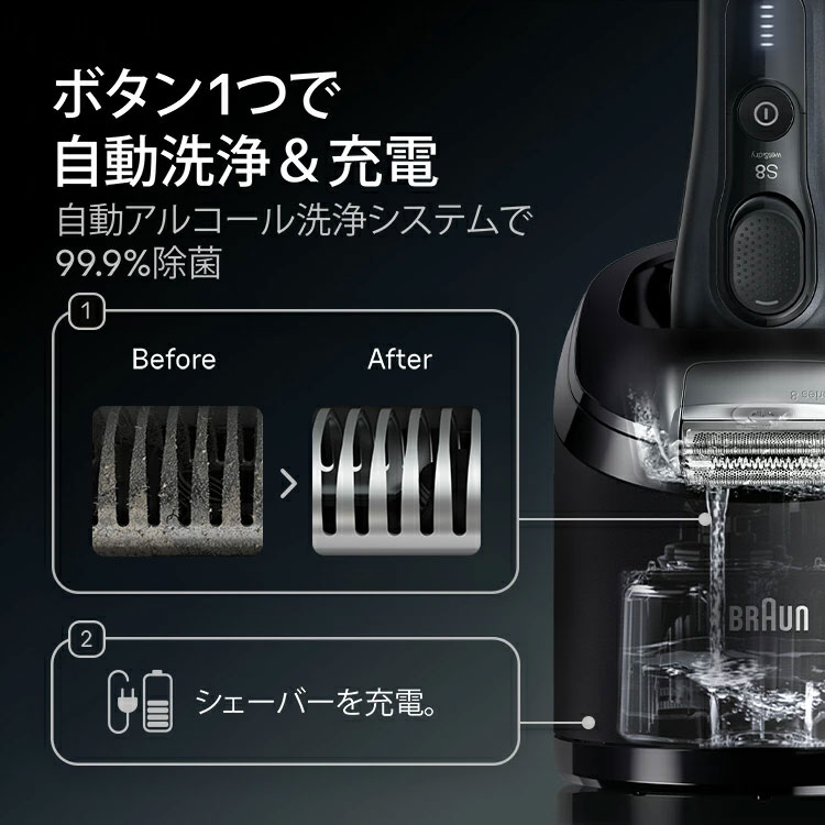BRAUN（ブラウン） 電気シェーバー 充電式 シリーズ8 8663cc 5in1洗浄