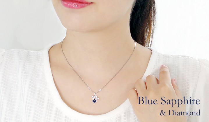 ペンダントトップ サファイア ブルーサファイア ダイヤモンド K18