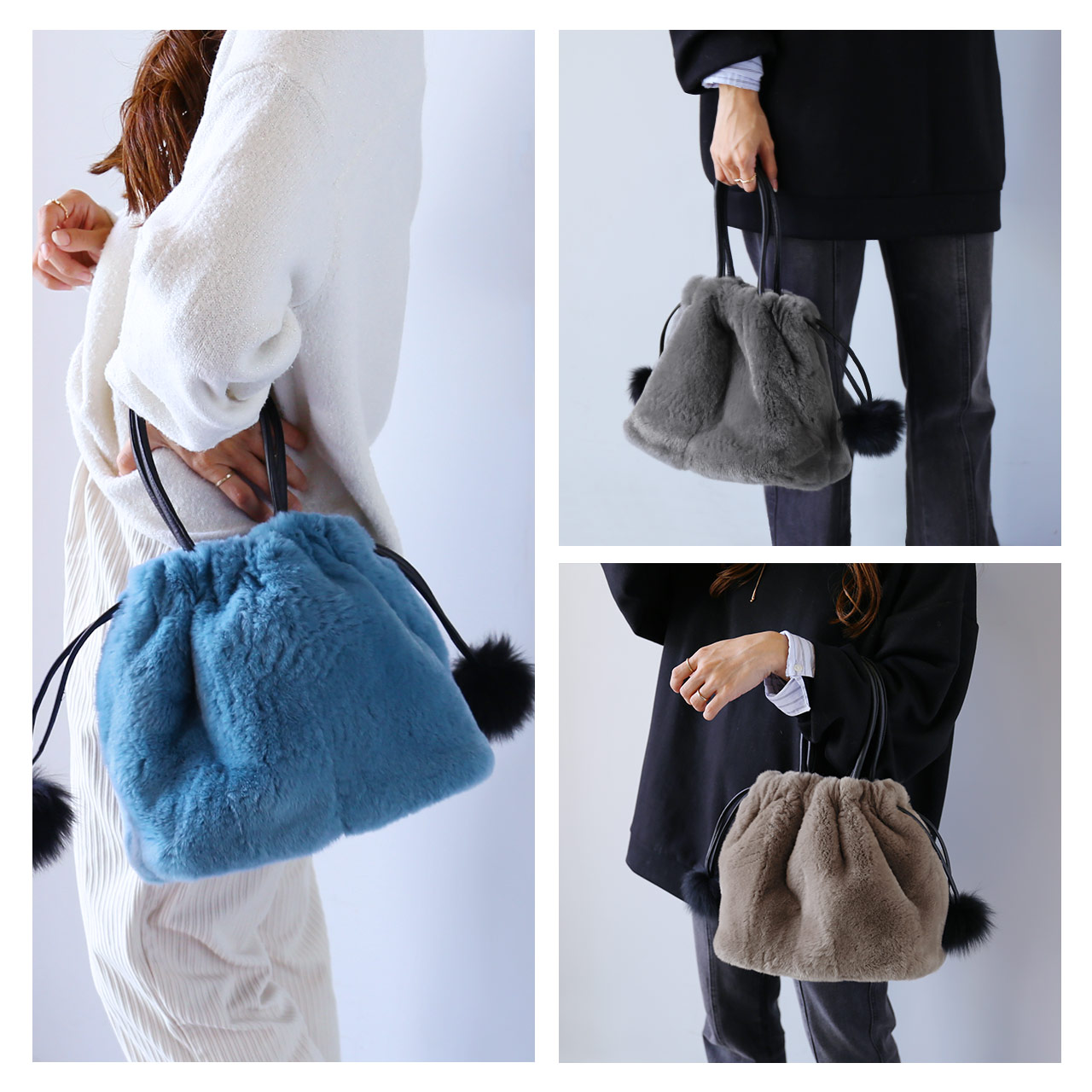 sankyo shokai（三京商会） ＜爆買＞レッキス ファーバッグ 巾着