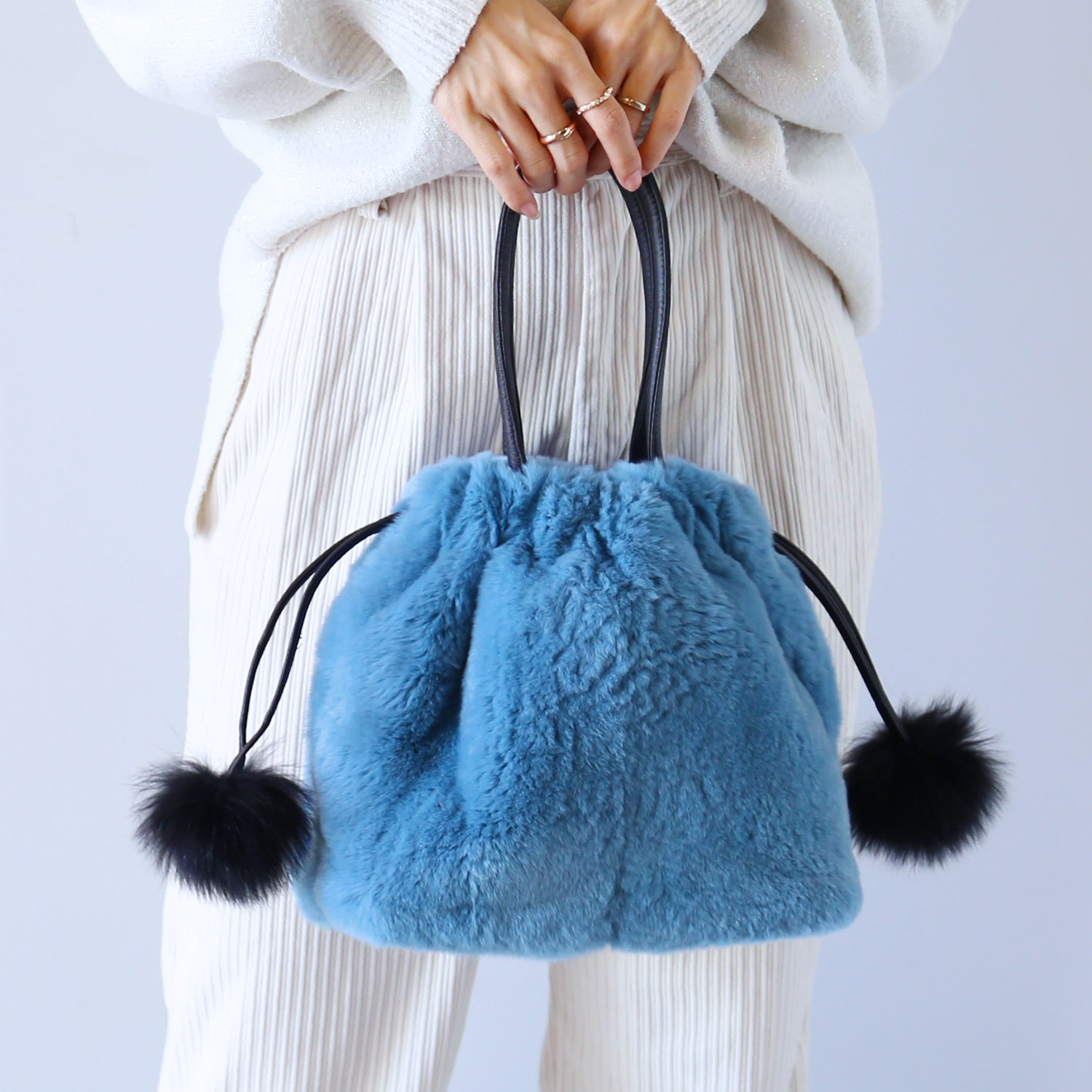 sankyo shokai（三京商会） ＜爆買＞レッキス ファーバッグ 巾着