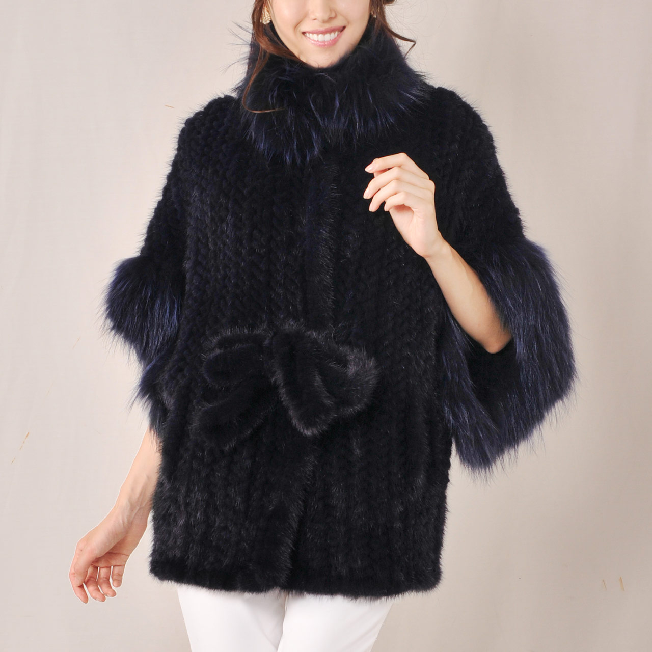 sankyo shokai（三京商会） ＜爆買＞毛皮/ミンク 編み込み ケープ