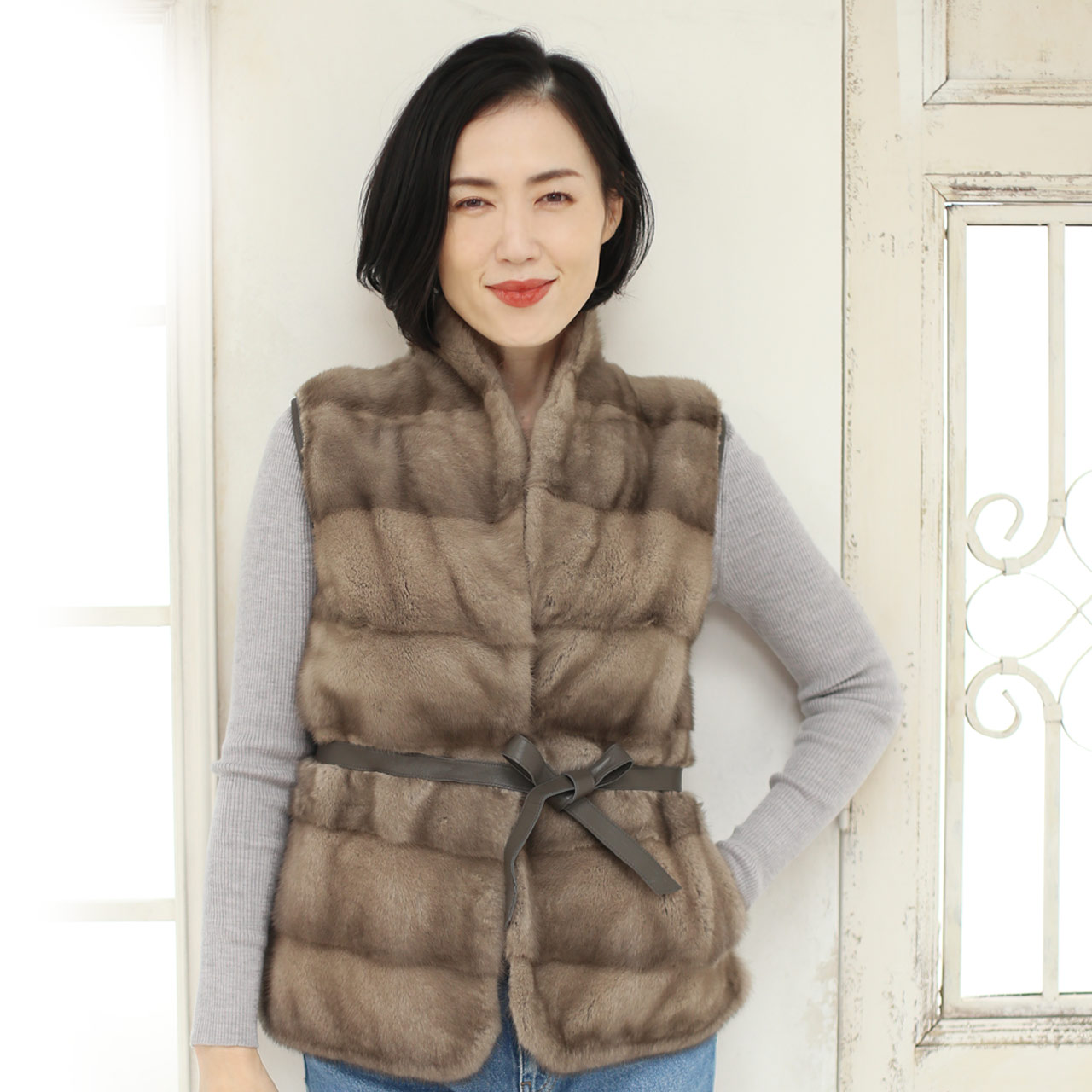 sankyo shokai（三京商会） ＜爆買＞ミンク ラム革 カシミヤ ニット