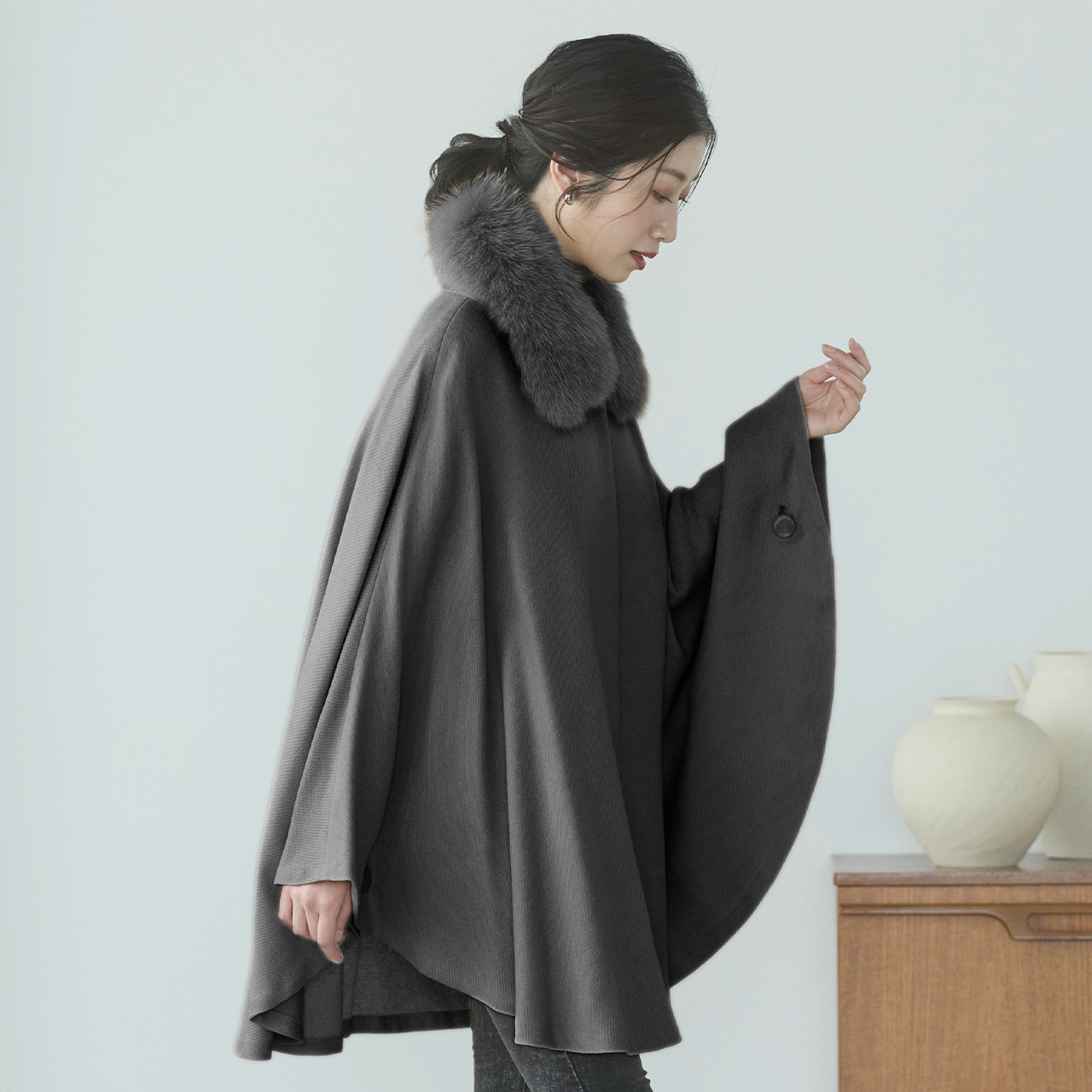 sankyo shokai（三京商会） ＜爆買＞ケープ カシミヤ 100% ポンチョ