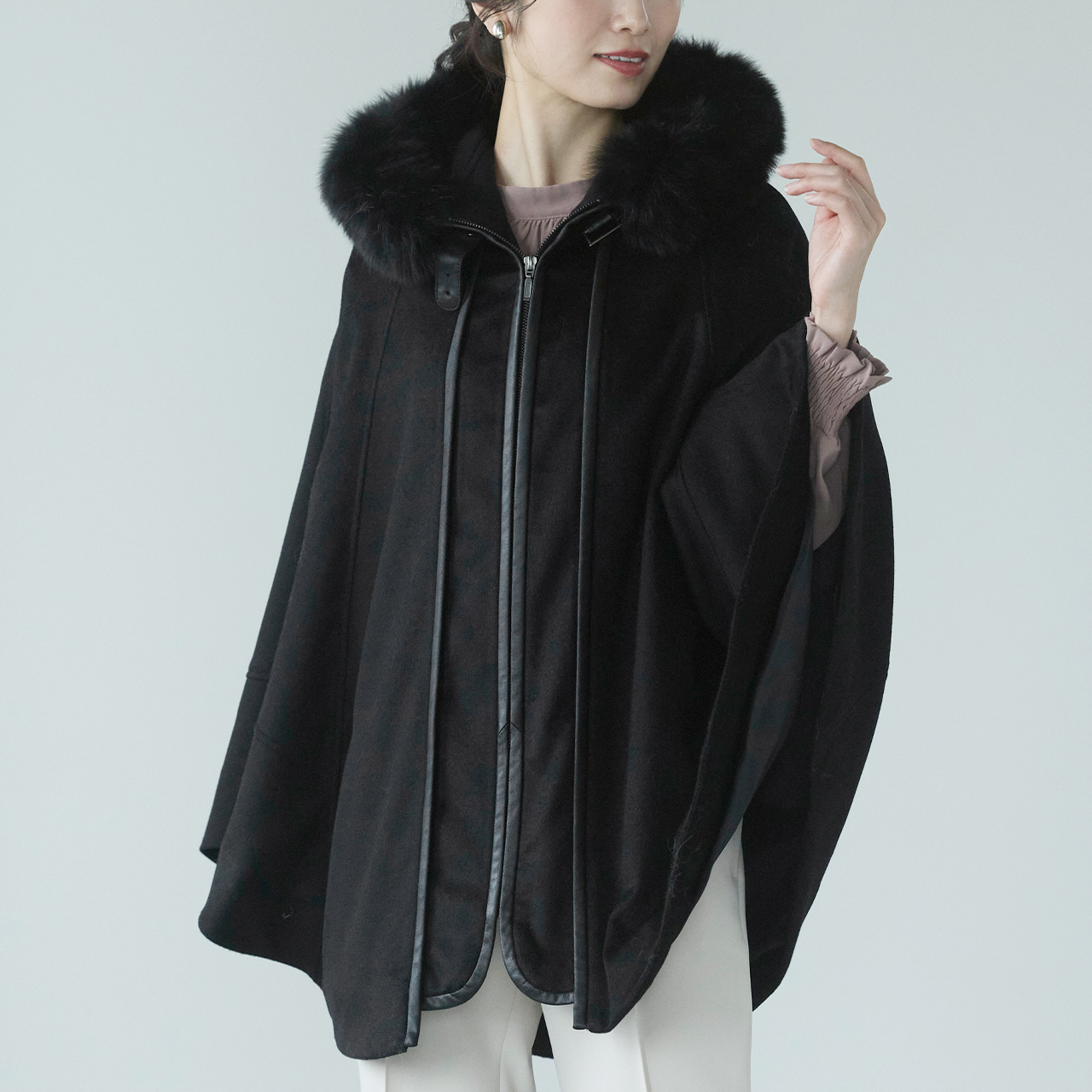 sankyo shokai（三京商会） ＜爆買＞ケープ カシミヤ 100% ポンチョ