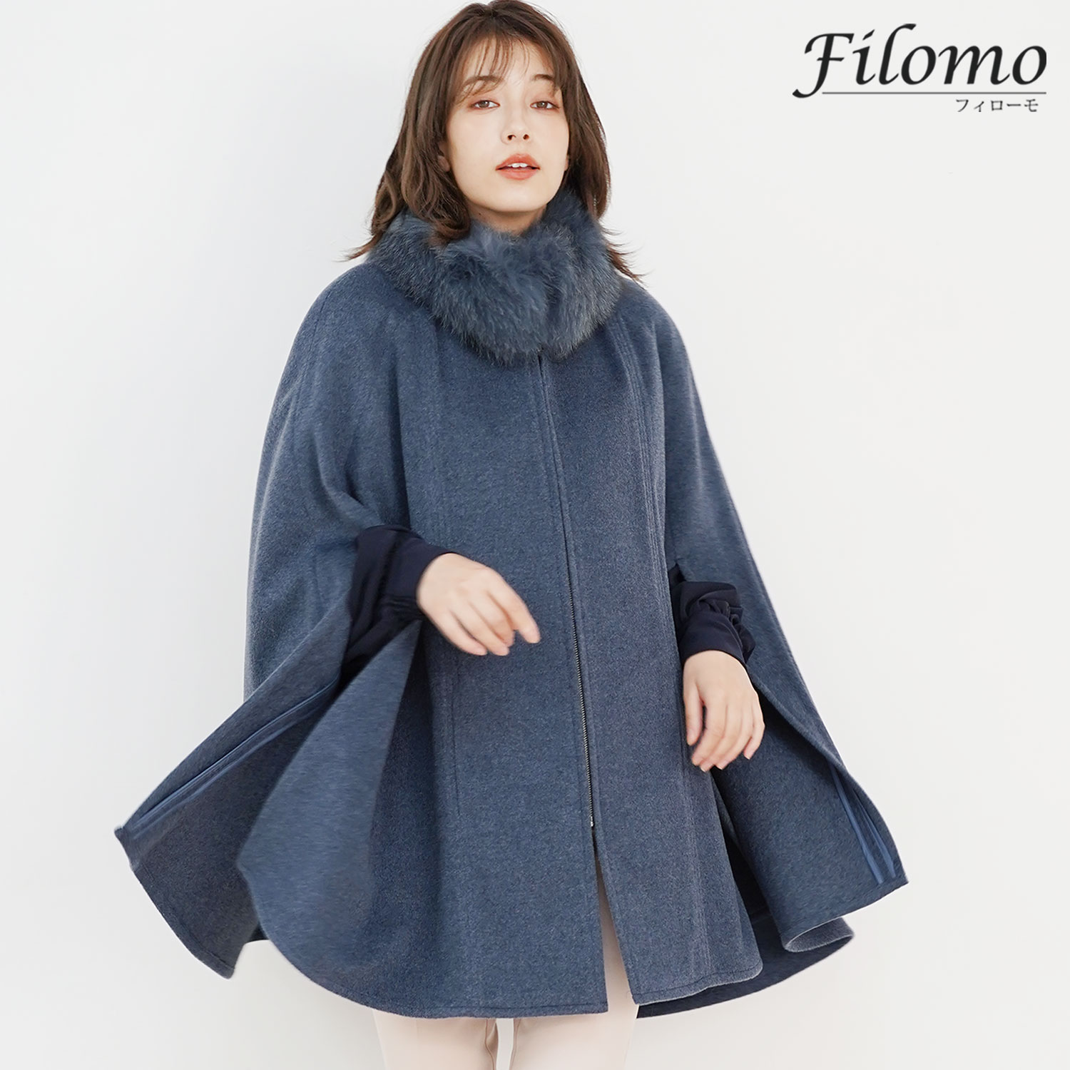 Filomo（フィローモ） ＜爆買＞Filomo カシミヤ ケープ ポンチョ