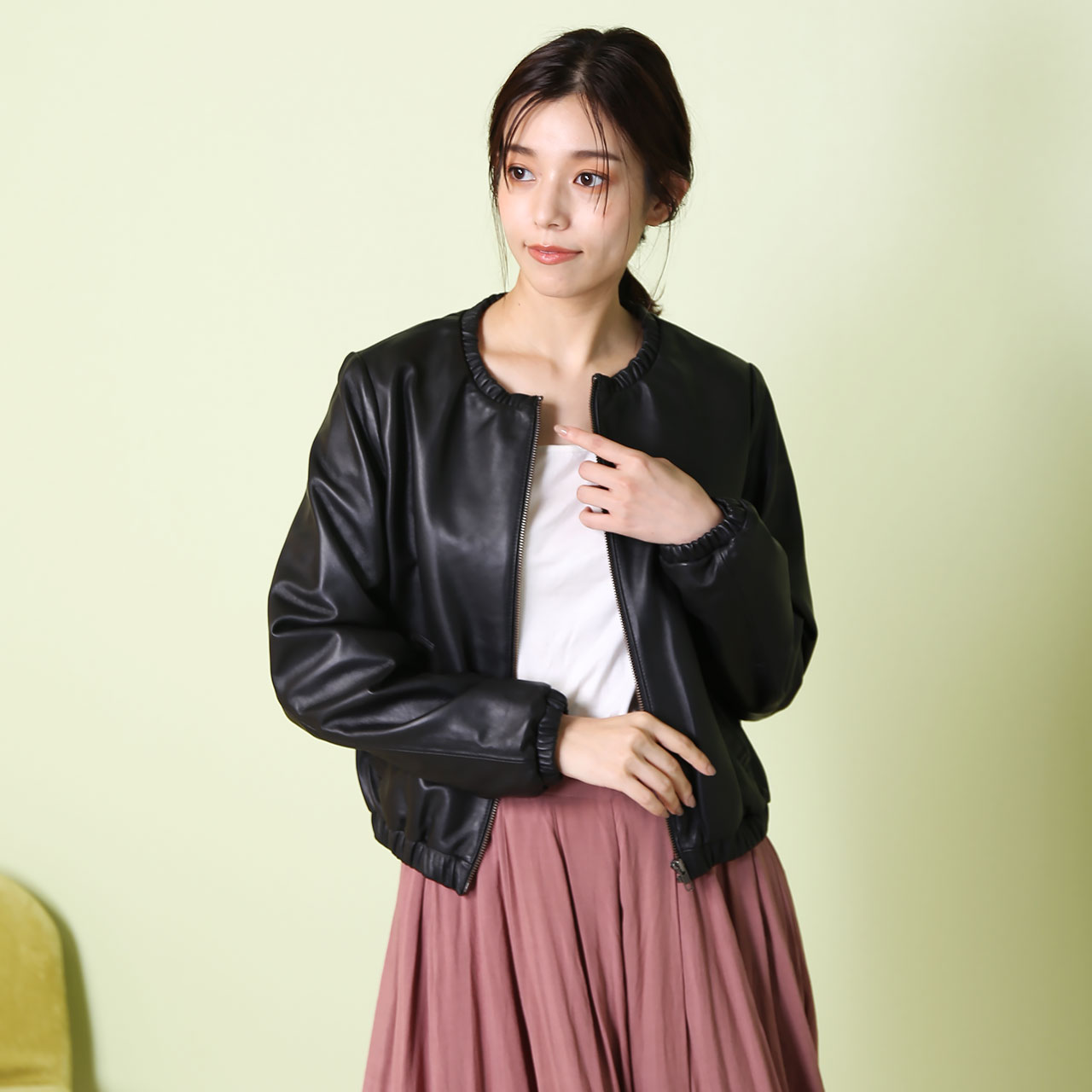 sankyo shokai（三京商会） ラムレザー ジャケット レディース ノー