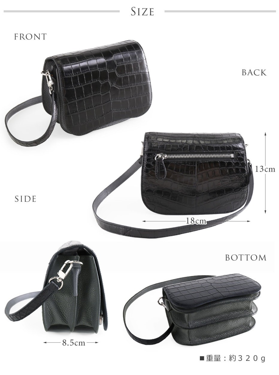 sankyo shokai（三京商会） クロコダイル ショルダーバッグ レディース