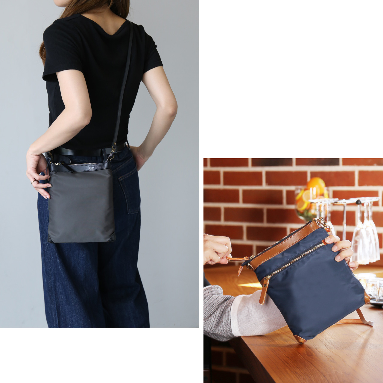 HALEINE（アレンヌ） ＜爆買＞サコッシュ ナイロン 縦型 ショルダー