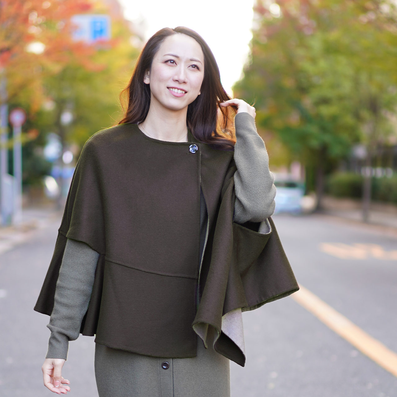 Filomo（フィローモ） [10%offクーポン]ケープ コート ウール シルク