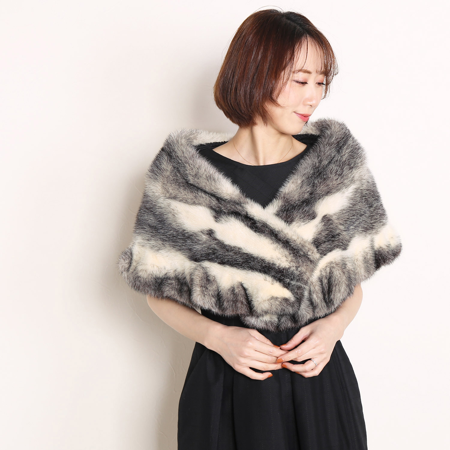 sankyo shokai（三京商会） ＜爆買＞ミンク ケープ フリルデザイン