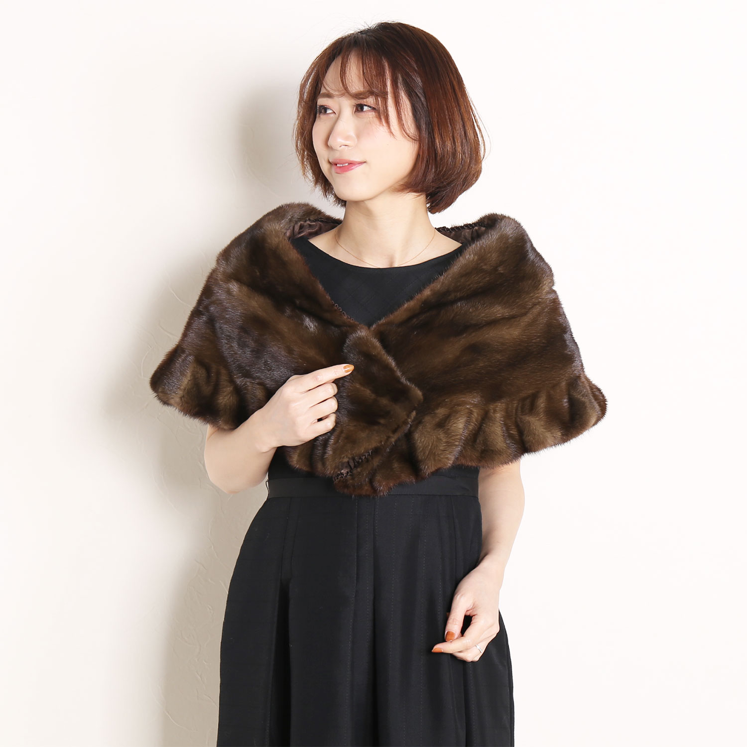 sankyo shokai（三京商会） ＜爆買＞ミンク ケープ フリルデザイン