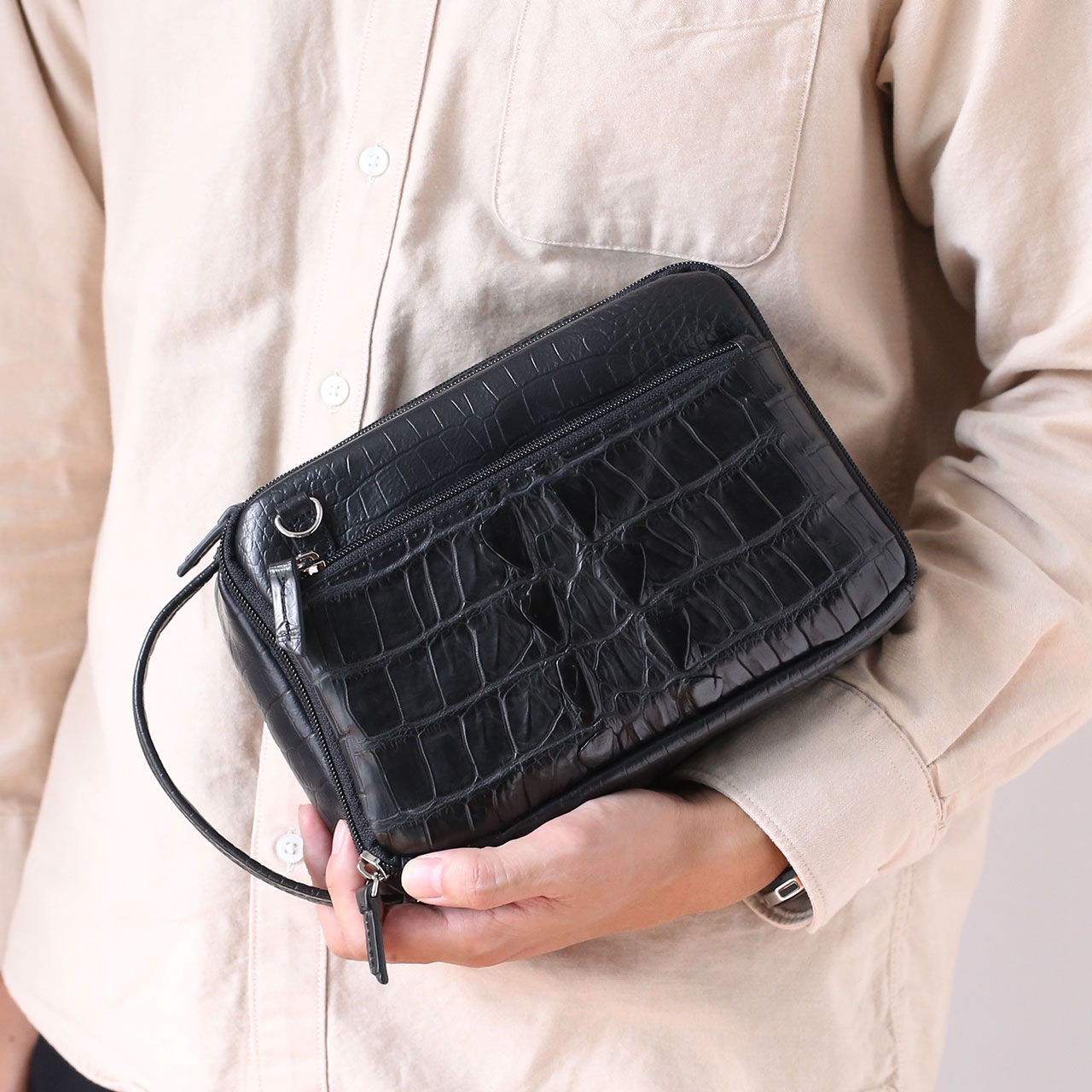 sankyo shokai（三京商会） ナイル クロコダイル ホーンバック 牛革