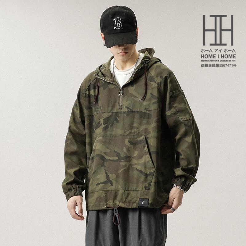 ホームアイホーム メンズ ミリタリージャケット カモフラージュ フード