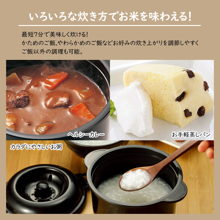 電子レンジ用 炊飯器 国産 ごはん鍋 0.5合 1合 1.5合 2合 一人暮らし