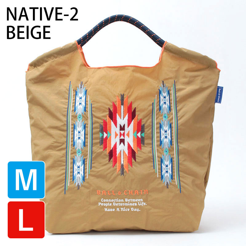 Ball＆Chain（ボールアンドチェーン） m l エコバッグ M Lサイズ 刺繍