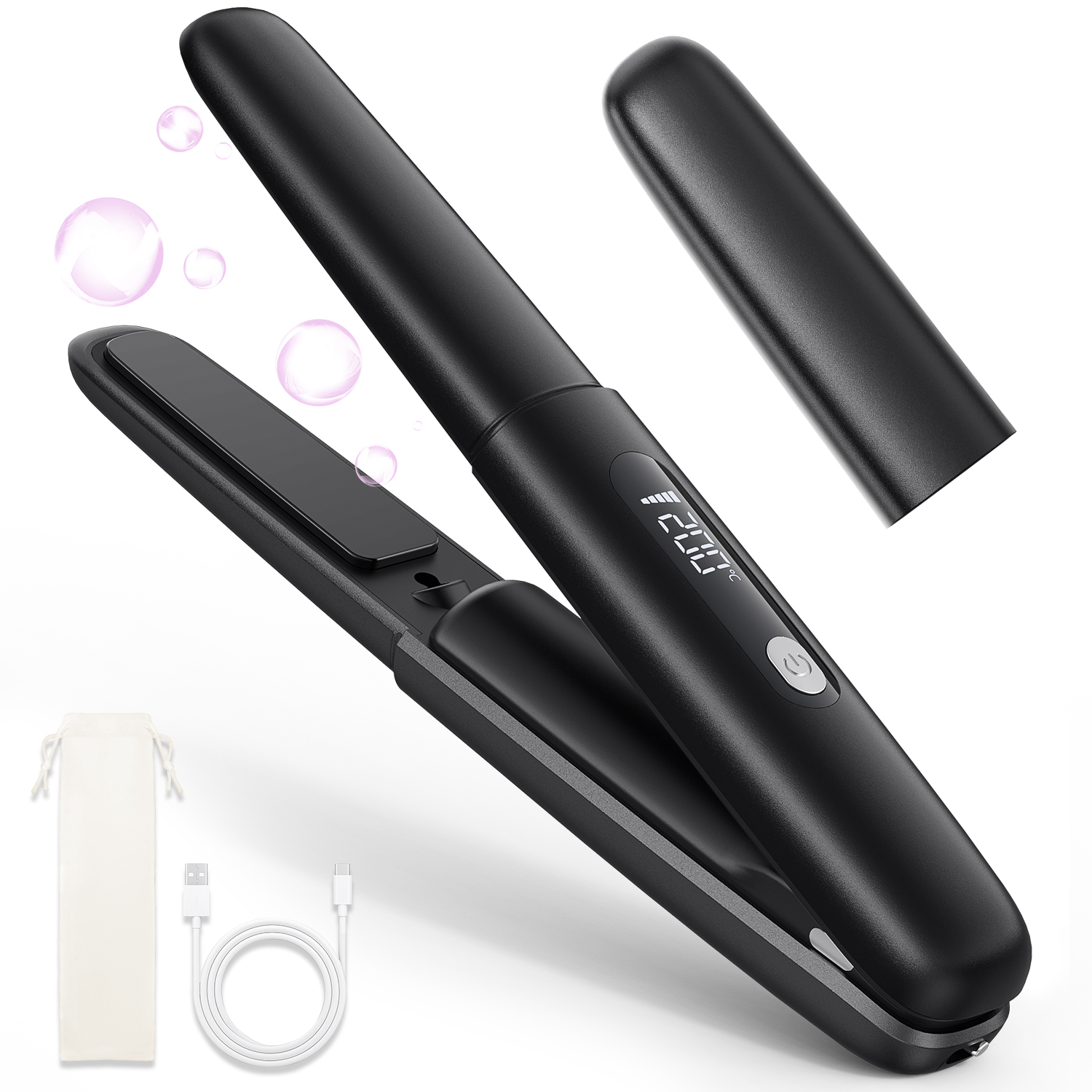 レビュー特典開催】 ヘアアイロン コードレス 充電式 USB ストレート