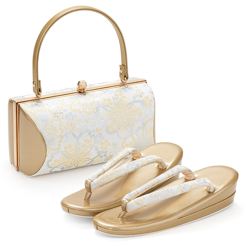草履バッグセット 成人式 結婚式 フォーマル 金襴 M L LL 3L 大きい