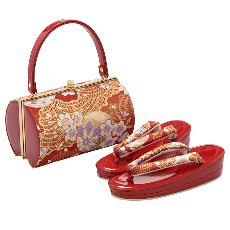 草履バッグセット 特価 成人式 結婚式 振袖 フォーマル 赤 黒 金